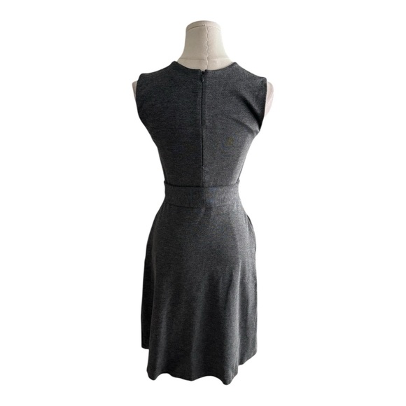 BABATON Aritzia Gray Sleeveless Sheath Mini Dress Work Party Tie Belt Size 0 XS - Picture 2 of 6